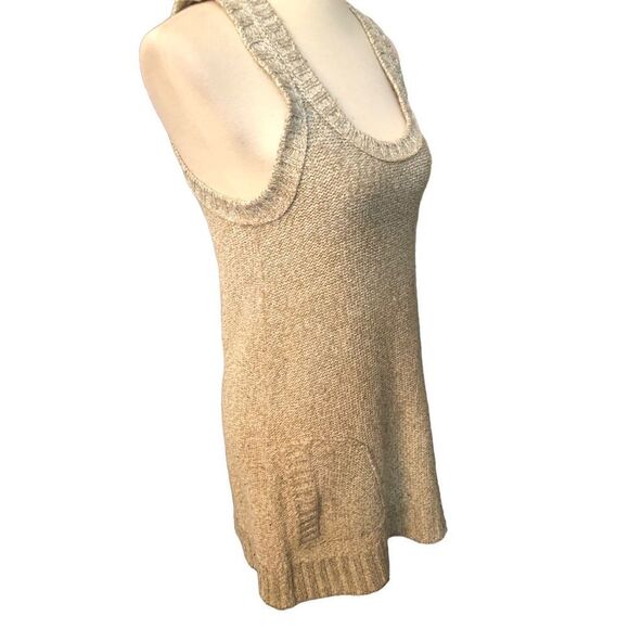 Rubbish vintage beige knitted raceback tank dress with front pockets - Picture 3 of 10